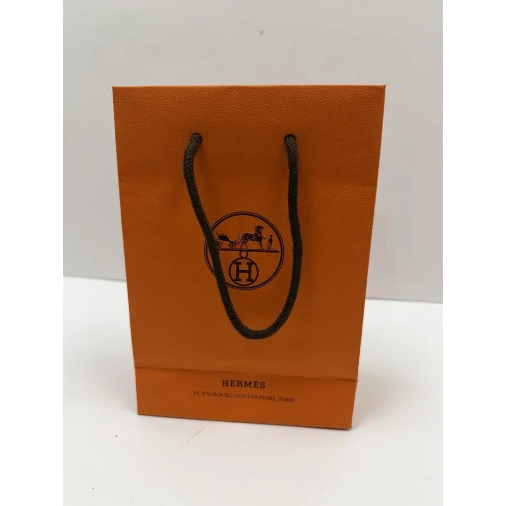Hermes Empty Shopping Gift Bag Orange 8.5